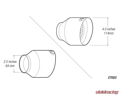 ARK 4.5"/6" Length Polished Tip Universal Exhaust - TIP003-2