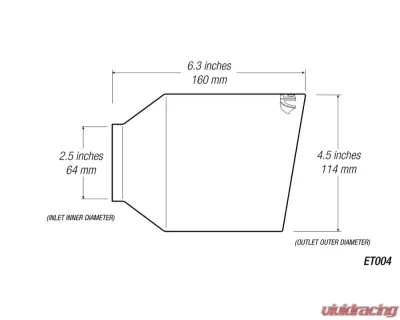 ARK 4.5"/6.3" Length Burnt Tip Universal Exhaust - TIP004-1