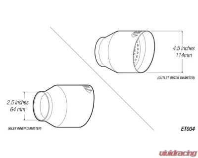 ARK 4.5"/6.3" Length Burnt Tip Universal Exhaust - TIP004-1