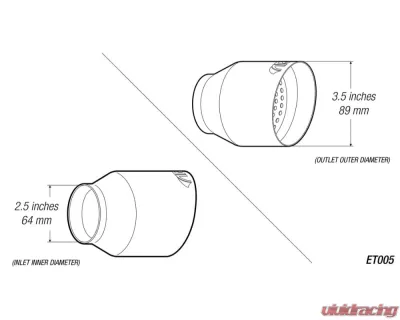ARK 3.5"/4.7" Length Polished Tip Universal Exhaust - TIP005-2