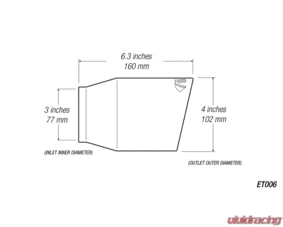 ARK 4"/6.3" Length Polished Tip Universal Exhaust - TIP006-2