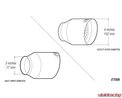 ARK 4"/6.3" Length Polished Tip Universal Exhaust - TIP006-2