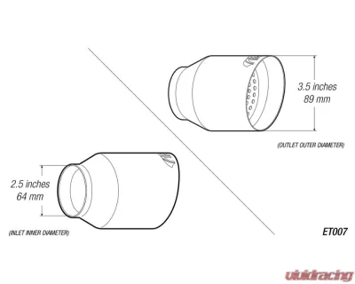 ARK 3.5"/5.5" Length Burnt Tip Universal Exhaust - TIP007-1