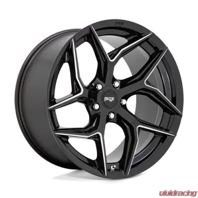 Niche 1 Piece Torsion M266 Wheel 20x10.5 5x115 +20mm Gloss Black Milled - M266200590+20