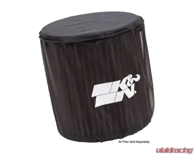 K&N Air Filter Wrap 22-8045DK, Round 6 in, Black Silicone Treated Polyester - 22-8045DK