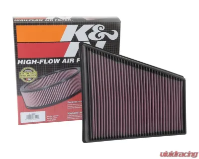 K&N Replacement Air Filter for Porsche 718 Boxster/Cayman 2017-2024, Washable Cotton Panel - 33-3078