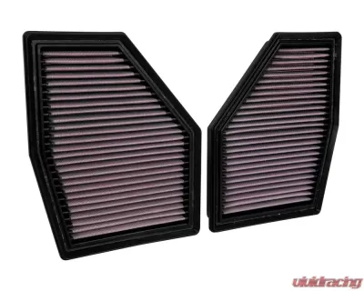 K&N Replacement Air Filter for BMW 750i 2020-2022, M550i 2020-2023, M850i 2020-2024, Washable Cotton Gauze - 33-3155