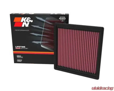 K&N 33-3178 Replacement Air Filter for 2024 Toyota Land Cruiser, Washable Cotton Gauze Panel - 33-3178