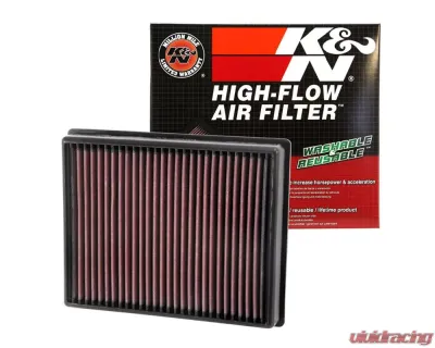 K&N 33-5100 Replacement Air Filter for Lincoln MKZ, Continental, Nautilus, Cotton Gauze Panel - 33-5000