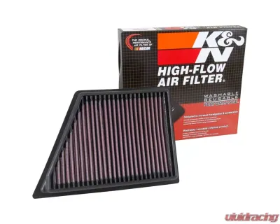 K&N Replacement Air Filter for Cadillac CT6 2016-2020 3.0L V6, Washable Cotton Gauze Panel - 33-5054
