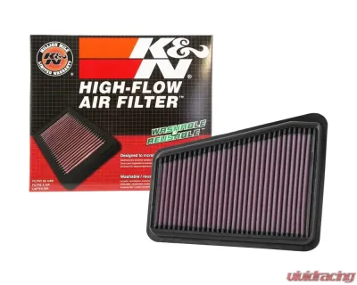 K&N Replacement Air Filter for Genesis G70 2021-2023 & Kia Stinger 2018-2023, Washable Cotton Panel - 33-5067