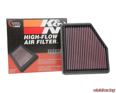 K&N Replacement Air Filter for Nissan Altima 2019-2021, 2.5L 4-Cyl, Washable Cotton Panel - 33-5095