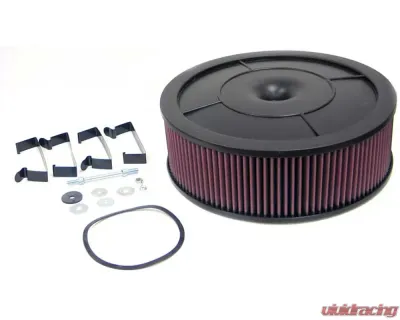 K&N Flow Control Custom Assembly 14 Inch Red Air Filter, Cotton Gauze, Fits Multiple Models - 61-4030
