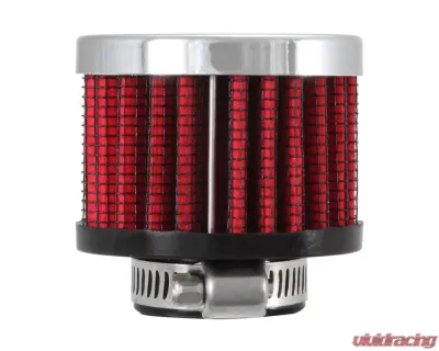 K&N Crankcase Vent Air Filter 62-1360 Rubber Base Chrome Top 0.75 in Diameter - 62-1360