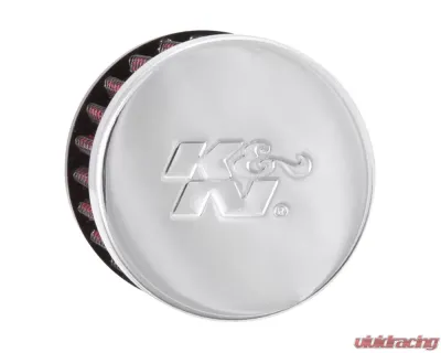 K&N Crankcase Vent Air Filter 62-1360 Rubber Base Chrome Top 0.75 in Diameter - 62-1360