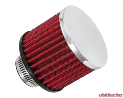 K&N Vent Air Filter 62-1390 for Classic Carbureted Engines, 2.5" Tall, Chrome Top - 62-1390