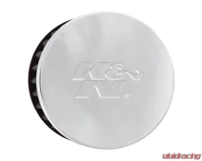 K&N Crankcase Vent Air Filter 62-1440, 2.5" Height, Chrome Top, Black Rubber Base - 62-1440