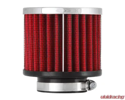 K&N Crankcase Vent Filter 62-1460 Rubber Base Chrome Top 1.5" Flange for Racing Applications - 62-1460