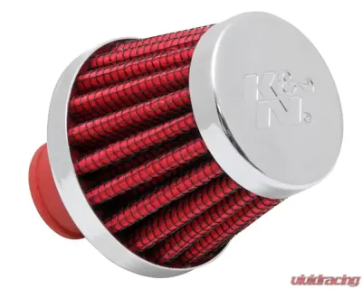 K&N Crankcase Vent Filter 62-1600RD Red Synthetic Chrome Top 2" Diameter for Racing Applications - 62-1600RD