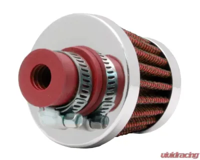 K&N Crankcase Vent Filter 62-1600RD Red Synthetic Chrome Top 2" Diameter for Racing Applications - 62-1600RD