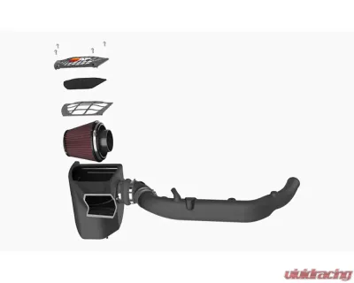 K&N Performance Air Intake System for Ford Bronco 2.7L V6 2021-2024, HDPE Design, Red Filter - 63-2619