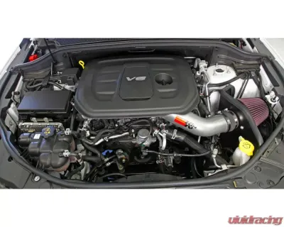 K&N Performance Air Intake System for Dodge Durango 2017-2023, Jeep Grand Cherokee 2019-2022, Aluminum, Red Filter - 77-1572KS