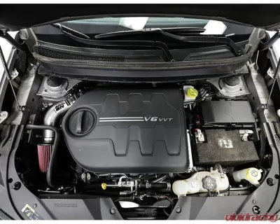 K&N 77-1585KC Performance Air Intake System for Jeep Cherokee 2019-2022, Aluminum, Red Filter - 77-1585KC