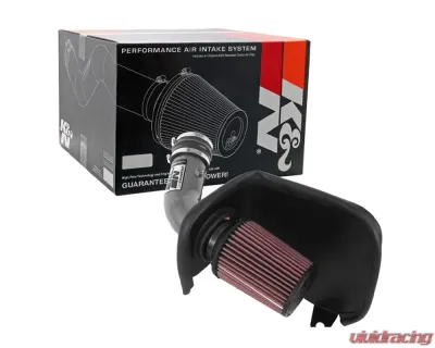 K&N 77-1585KC Performance Air Intake System for Jeep Cherokee 2019-2022, Aluminum, Red Filter - 77-1585KC