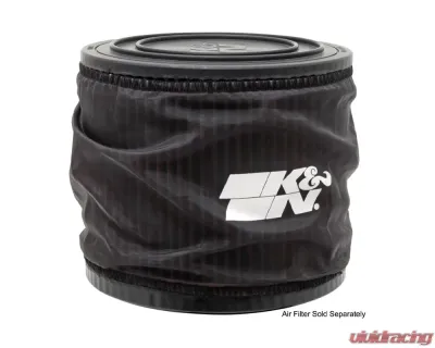 K&N Air Filter Wrap Drycharger AC-1012DK, Round Straight, Black, Silicone Treated Polyester - AC-1012DK
