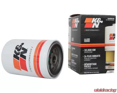 K&N Oil Filter HP-3001 for Multiple Models, High Flow Premium Media, Spin-On Design - HP-3001