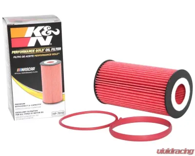 K&N Oil Filter HP-7010 for Audi, Volkswagen, and Volvo - Cartridge Style, High Flow Media - HP-7010