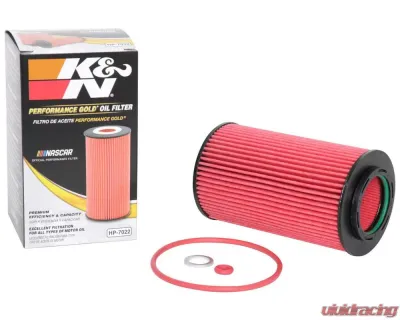 K&N Oil Filter HP-7022 Cartridge 132mm x 70mm for Hyundai Kia Models 2006-2016 - HP-7022