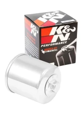K&N Oil Filter KN-138C for Aprilia, Suzuki, Arctic Cat - Chrome Spin-On, 17mm Nut                                     - KN-138C - Image 3