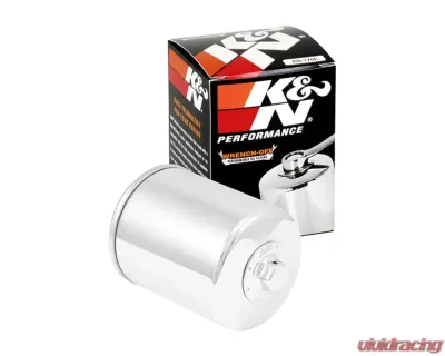 K&N Oil Filter KN-170C for Harley Davidson FLHR, FLHTCU, XL1200, FXR, FXST, 1981-2019, Chrome Spin-On - KN-170C