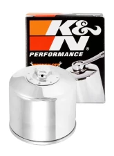 K&N Oil Filter KN-172C for Harley Davidson XLS, FLH, FXE, FXWG, XLX - Chrome Spin-On                                     - KN-172C - Image 3
