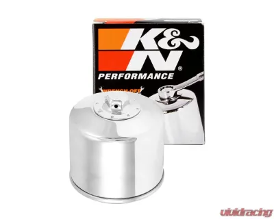 K&N Oil Filter KN-172C for Harley Davidson XLS, FLH, FXE, FXWG, XLX - Chrome Spin-On - KN-172C
