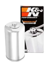 K&N Oil Filter for Harley Davidson Dyna & FXB Sturgis, Chrome, Spin-On, 17mm Nut                                     - KN-173C - Image 3