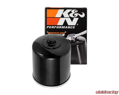 K&N Oil Filter KN-174B for Harley Davidson V-Rod 2002-2017, Spin-On, 17mm Nut, Black - KN-174B