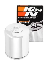K&N Oil Filter KN-174C for Harley Davidson V-Rod 2002-2017, Chrome Spin-On, 17mm Nut                                     - KN-174C - Image 3
