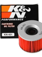 K&N Oil Filter KN-401 for Honda, Kawasaki, Yamaha - Cartridge Style, High Flow Media                                     - KN-401 - Image 3