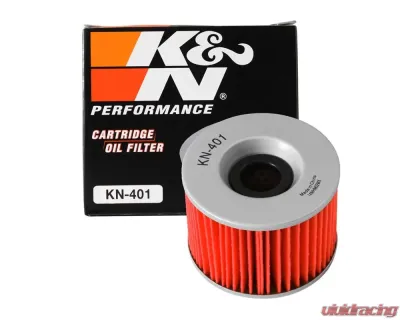 K&N Oil Filter KN-401 for Honda, Kawasaki, Yamaha - Cartridge Style, High Flow Media - KN-401