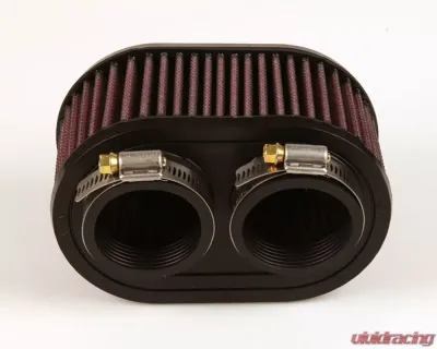 K&N Universal Clamp-On Air Filter R-0990, Oval Cotton Gauze, 6.125 x 3.875 in, Dual Flange - R-0990