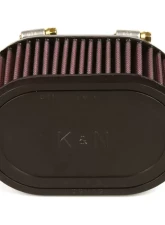 K&N Universal Clamp-On Air Filter R-0990, Oval Cotton Gauze, 6.125 x 3.875 in, Dual Flange                                     - R-0990 - Image 5