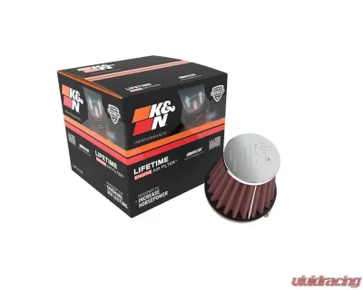 K&N Universal Clamp-On Air Filter RC-1060, 3 in Red Cotton Gauze, Round Tapered Design - RC-1060