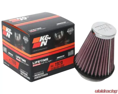 K&N Universal Clamp-On Air Filter, 3.5 in Diameter, Red Cotton Gauze, Round Tapered - RC-1920