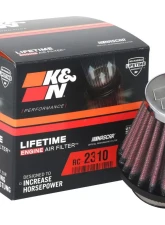 K&N Universal Clamp-On Air Filter, Round Tapered, 3 in Diameter, Red Cotton Gauze                                     - RC-2310 - Image 4