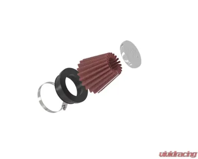 K&N Universal Clamp-On Air Filter RC-2340, 3 in Red Cotton Gauze, Round Tapered Design - RC-2340