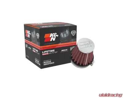 K&N Universal Clamp-On Air Filter RC-2340, 3 in Red Cotton Gauze, Round Tapered Design - RC-2340