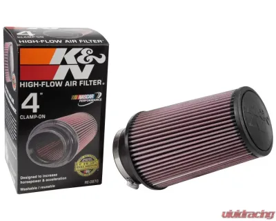 K&N Universal Clamp-On Air Filter, 6 in Diameter, Red Cotton Gauze, Round Tapered Design - RE-0870