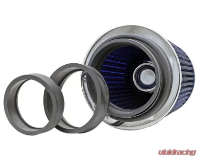 K&N Universal Clamp-On Air Filter RG-1001BL, Blue, 6" Diameter, Cotton Gauze, Washable - RG-1001BL